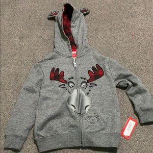 Boys Moose Zip up Hoodie